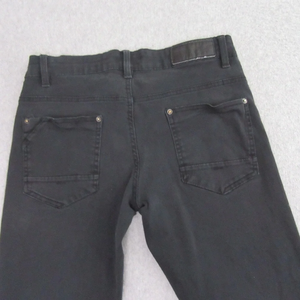 WT02‎ Mens Slim Straight Leg Jeans 30 x 32 Black Stretch Pocket